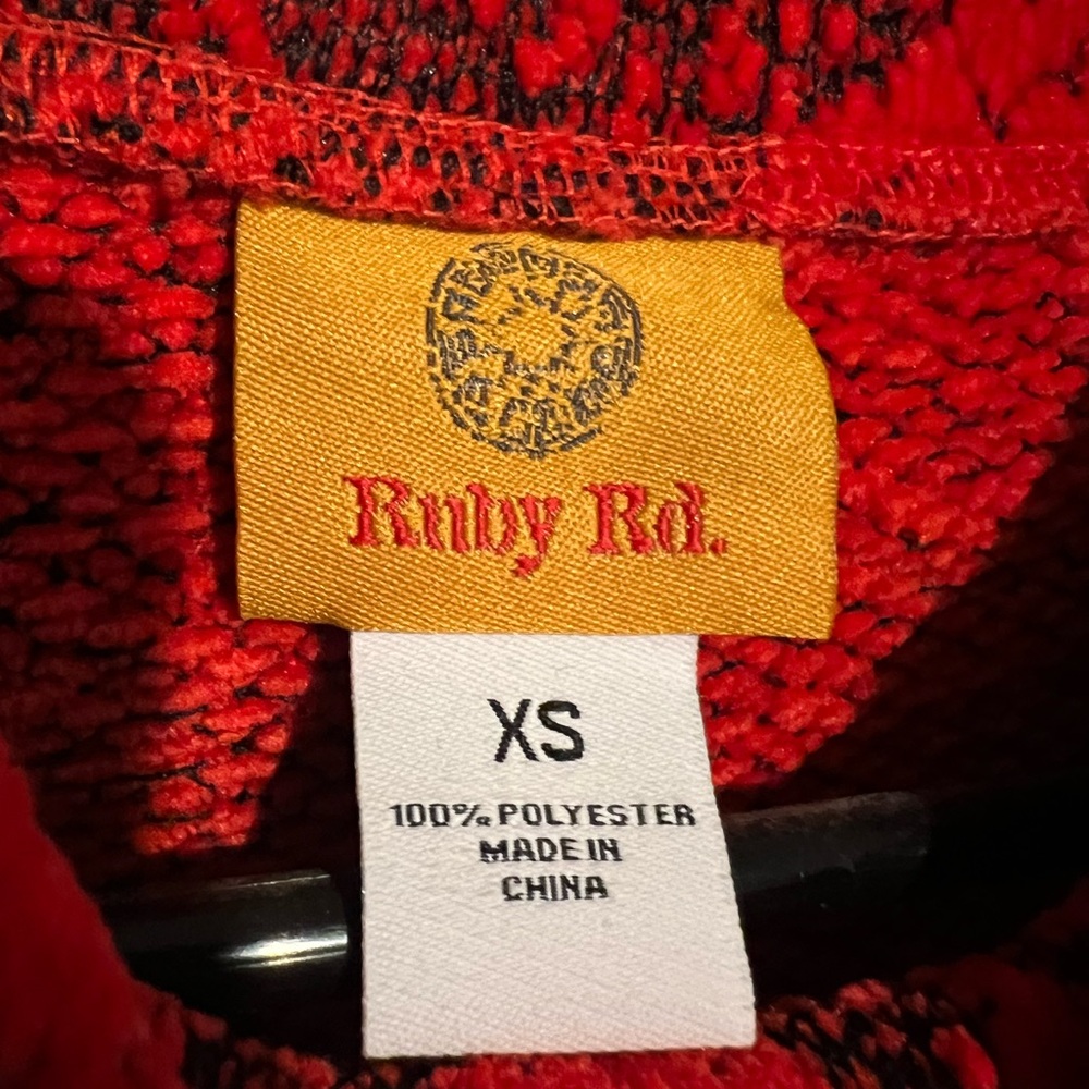 Ruby Rd. Red and Black Cowl Neck Sweater - Picture 2 of 3